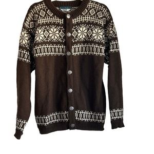 DALE OF NORWAY 80s Vintage 100% Norwegian Wool Scandinavian Fair Isle Cardigan